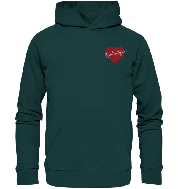 Bikelife Liebe - Organic Hoodie (Stick) – Bild 3