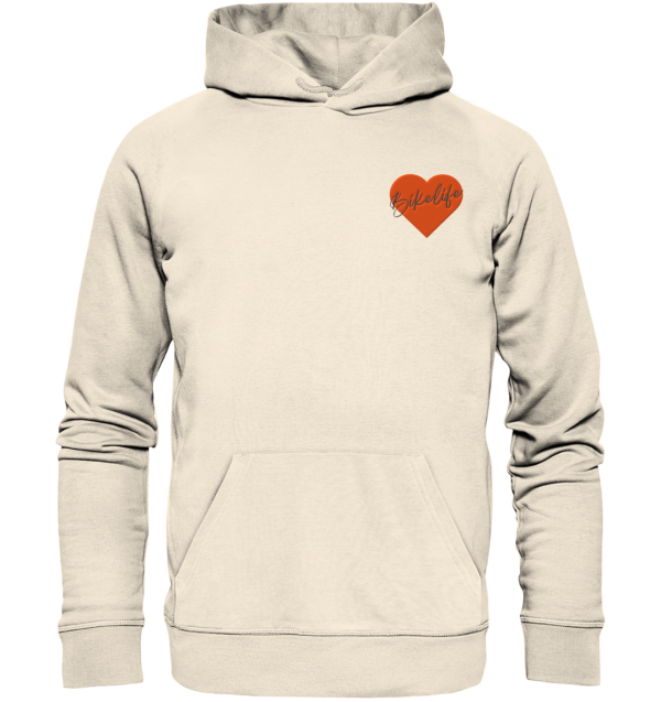 Bikelife Liebe BLK - Organic Hoodie (Stick) – Bild 2